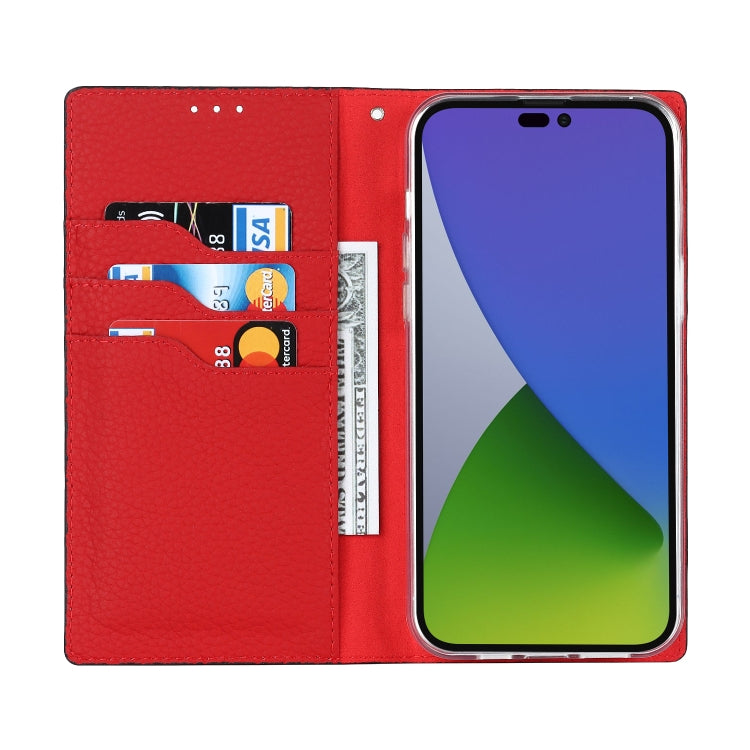 Custodia per telefono in vera pelle con texture Litchi, For iPhone 14 Pro Max, For iPhone 14 Pro, For iPhone 14, For iPhone 14 Plus