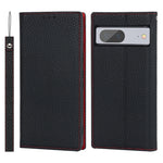 Custodia per telefono in vera pelle con texture Litchi, For Google Pixel 7 5G