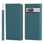 Custodia per telefono in vera pelle con texture Litchi, For Google Pixel 7 5G