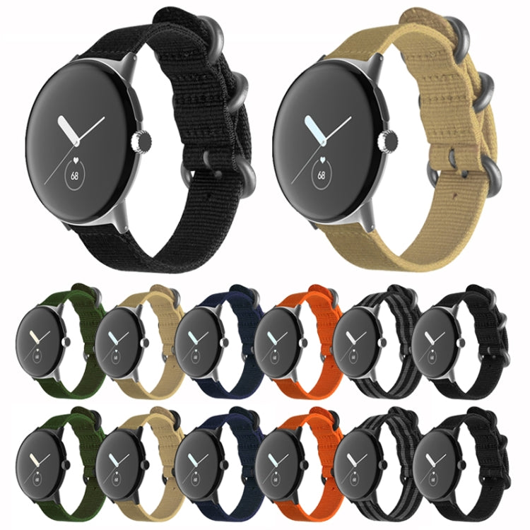 Cinturino per orologio con fibbia in acciaio di nylon intrecciato, For Google Pixel Watch 4 / 3 / 2 / 1 41mm