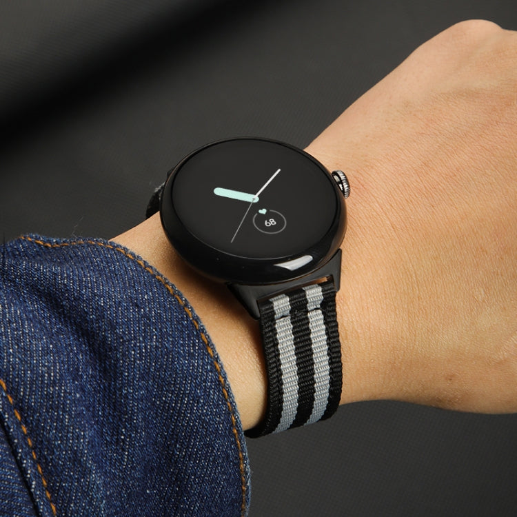 Cinturino per orologio con fibbia in acciaio di nylon intrecciato, For Google Pixel Watch 4 / 3 / 2 / 1 41mm