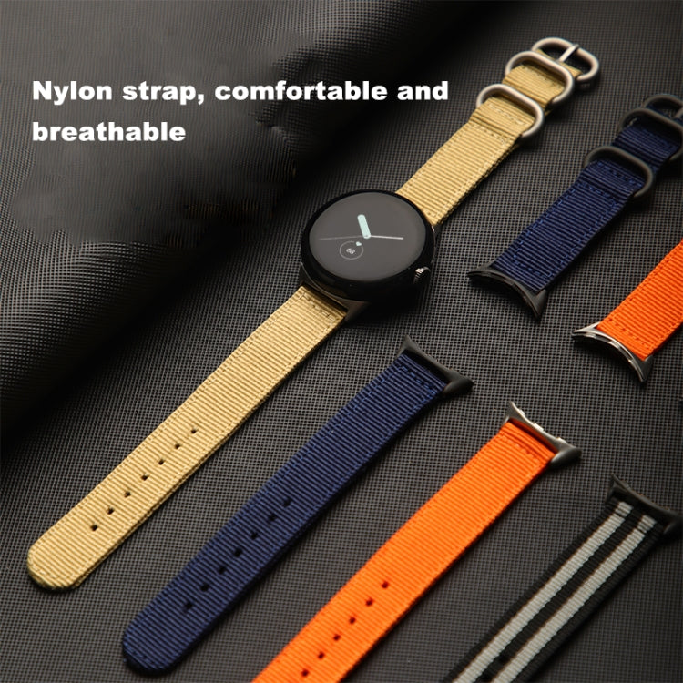 Cinturino per orologio con fibbia in acciaio di nylon intrecciato, For Google Pixel Watch 4 / 3 / 2 / 1 41mm