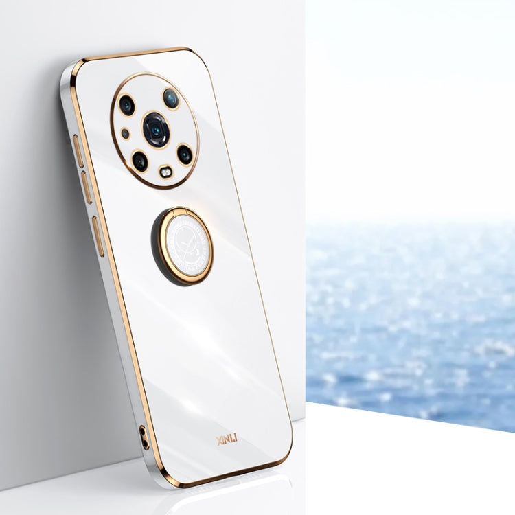 XINLI custodia per telefono in TPU elettrolitico con bordo dritto 6D con supporto per anello, For Honor 80 Pro 5G, For Honor Magic4 Pro, For Honor Play6C 5G