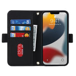 Custodia per telefono in pelle con cordino a trama incrociata, For iPhone 14 Pro Max, For iPhone 14 Pro, For iPhone 14, For iPhone 14 Plus
