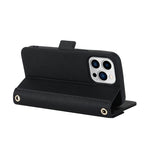 Custodia per telefono in pelle con cordino a trama incrociata, For iPhone 14 Pro Max, For iPhone 14 Pro, For iPhone 14, For iPhone 14 Plus