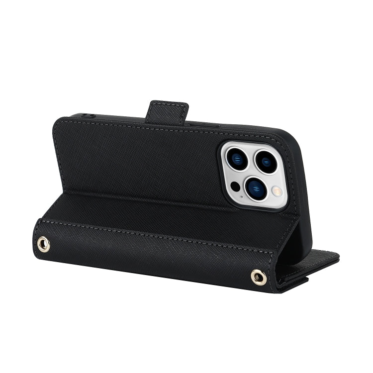 Custodia per telefono in pelle con cordino a trama incrociata, For iPhone 14 Pro Max, For iPhone 14 Pro, For iPhone 14, For iPhone 14 Plus