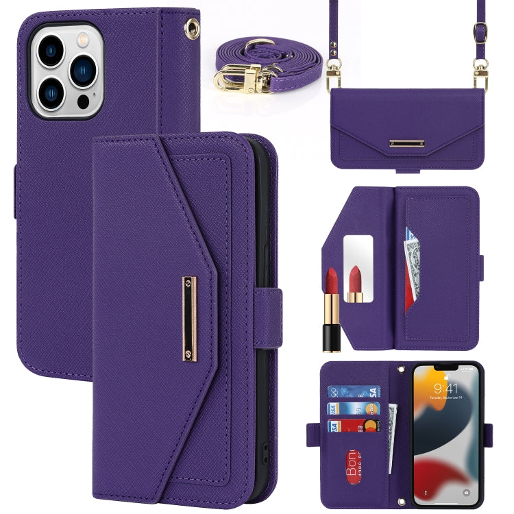 Custodia per telefono in pelle con cordino a trama incrociata, For iPhone 14 Pro Max, For iPhone 14 Pro, For iPhone 14, For iPhone 14 Plus