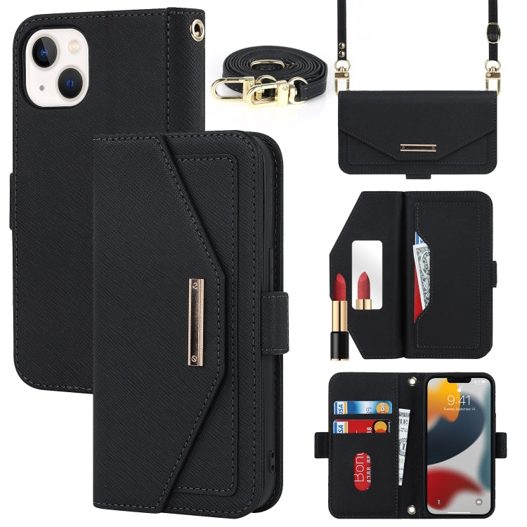 Custodia per telefono in pelle con cordino a trama incrociata, For iPhone 14 Pro Max, For iPhone 14 Pro, For iPhone 14, For iPhone 14 Plus