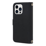 Custodia per telefono in pelle con cordino a trama incrociata, For iPhone 13 Pro Max, For iPhone 13 Pro, For iPhone 13 mini, For iPhone 12 Pro Max