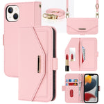 Custodia per telefono in pelle con cordino a trama incrociata, For iPhone 8 Plus / 7 Plus, For iPhone 13, For iPhone 11, For iPhone XR, For iPhone SE 2022 / SE 2020 / 8 / 7