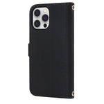 Custodia per telefono in pelle con cordino a trama incrociata, For iPhone 12 / 12 Pro, For iPhone 12 mini, For iPhone 11 Pro Max, For iPhone 11 Pro
