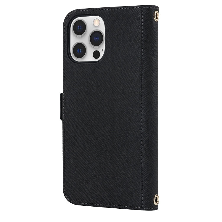 Custodia per telefono in pelle con cordino a trama incrociata, For iPhone 12 / 12 Pro, For iPhone 12 mini, For iPhone 11 Pro Max, For iPhone 11 Pro