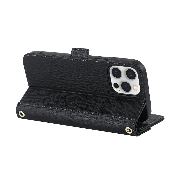 Custodia per telefono in pelle con cordino a trama incrociata, For iPhone 12 / 12 Pro, For iPhone 12 mini, For iPhone 11 Pro Max, For iPhone 11 Pro