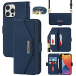 Custodia per telefono in pelle con cordino a trama incrociata, For iPhone 12 / 12 Pro, For iPhone 12 mini, For iPhone 11 Pro Max, For iPhone 11 Pro