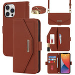 Custodia per telefono in pelle con cordino a trama incrociata, For iPhone 12 / 12 Pro, For iPhone 12 mini, For iPhone 11 Pro Max, For iPhone 11 Pro