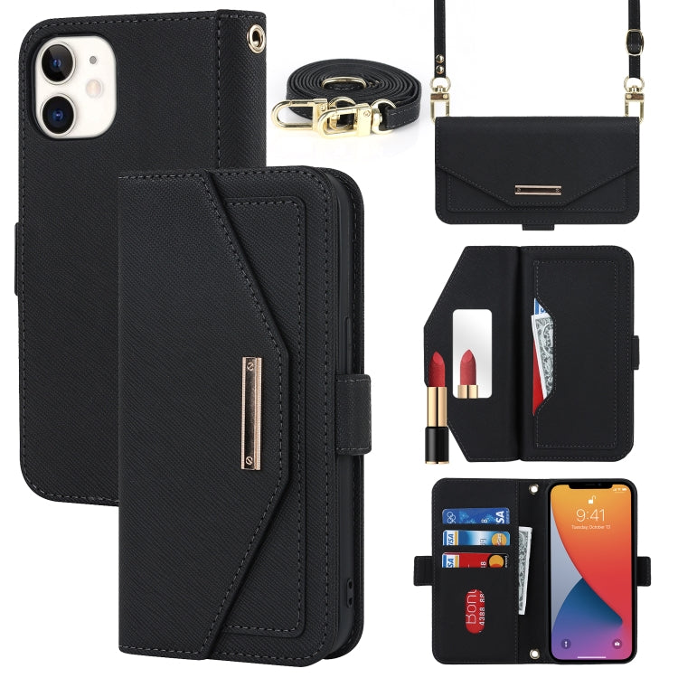 Custodia per telefono in pelle con cordino a trama incrociata, For iPhone 12 / 12 Pro, For iPhone 12 mini, For iPhone 11 Pro Max, For iPhone 11 Pro