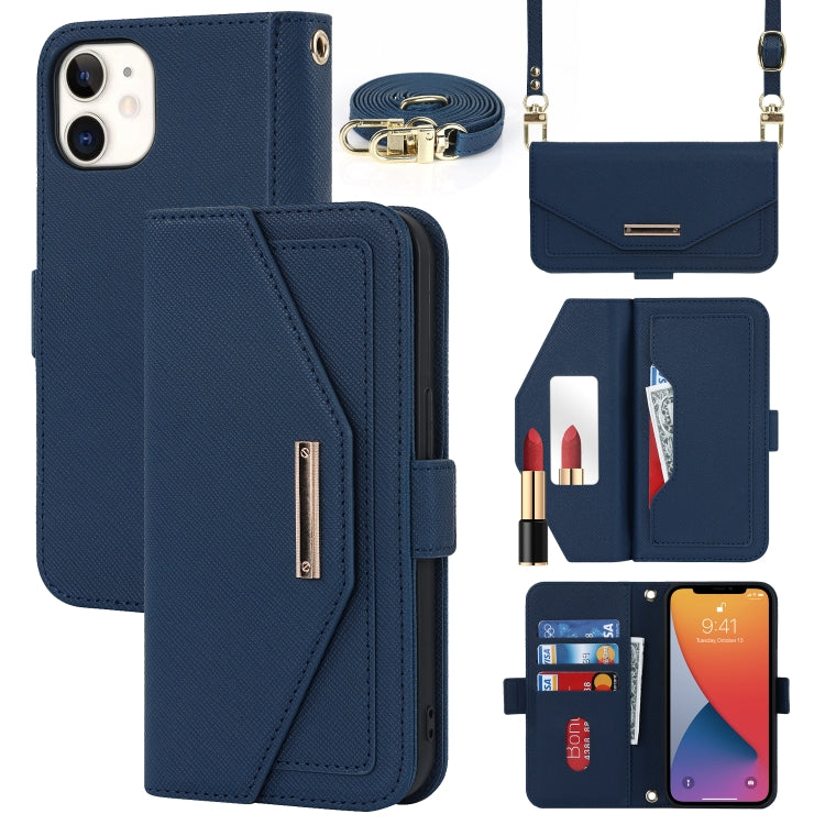 Custodia per telefono in pelle con cordino a trama incrociata, For iPhone 12 / 12 Pro, For iPhone 12 mini, For iPhone 11 Pro Max, For iPhone 11 Pro