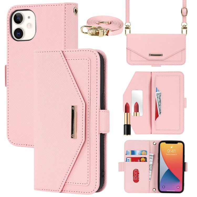 Custodia per telefono in pelle con cordino a trama incrociata, For iPhone 12 / 12 Pro, For iPhone 12 mini, For iPhone 11 Pro Max, For iPhone 11 Pro
