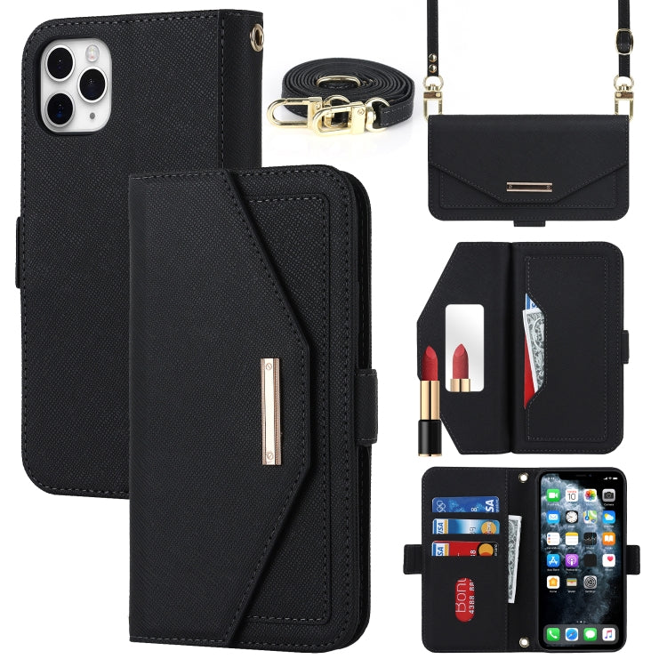 Custodia per telefono in pelle con cordino a trama incrociata, For iPhone 12 / 12 Pro, For iPhone 12 mini, For iPhone 11 Pro Max, For iPhone 11 Pro