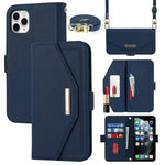 Custodia per telefono in pelle con cordino a trama incrociata, For iPhone 12 / 12 Pro, For iPhone 12 mini, For iPhone 11 Pro Max, For iPhone 11 Pro