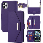 Custodia per telefono in pelle con cordino a trama incrociata, For iPhone 12 / 12 Pro, For iPhone 12 mini, For iPhone 11 Pro Max, For iPhone 11 Pro