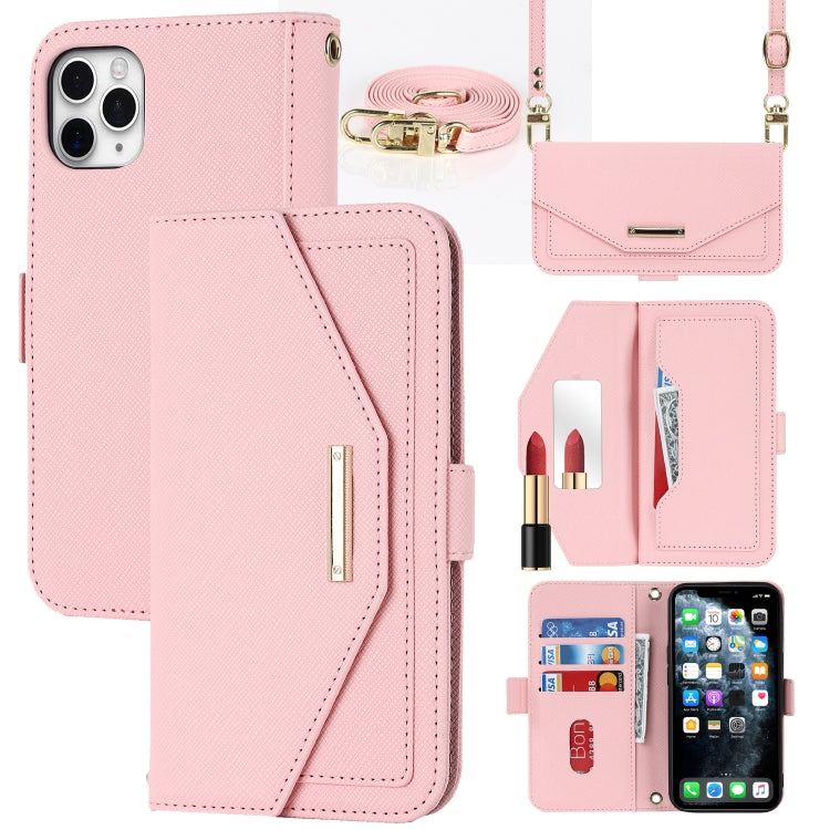 Custodia per telefono in pelle con cordino a trama incrociata, For iPhone 12 / 12 Pro, For iPhone 12 mini, For iPhone 11 Pro Max, For iPhone 11 Pro