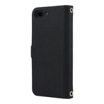 Custodia per telefono in pelle con cordino a trama incrociata, For iPhone 8 Plus / 7 Plus, For iPhone 13, For iPhone 11, For iPhone XR, For iPhone SE 2022 / SE 2020 / 8 / 7