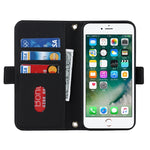 Custodia per telefono in pelle con cordino a trama incrociata, For iPhone 8 Plus / 7 Plus, For iPhone 13, For iPhone 11, For iPhone XR, For iPhone SE 2022 / SE 2020 / 8 / 7
