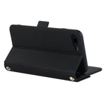 Custodia per telefono in pelle con cordino a trama incrociata, For iPhone 8 Plus / 7 Plus, For iPhone 13, For iPhone 11, For iPhone XR, For iPhone SE 2022 / SE 2020 / 8 / 7
