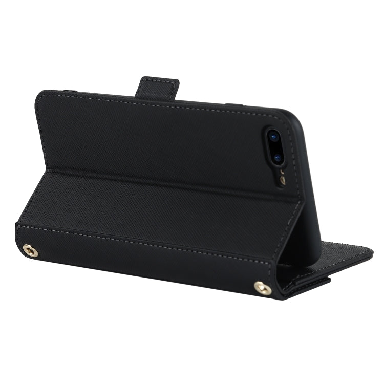 Custodia per telefono in pelle con cordino a trama incrociata, For iPhone 8 Plus / 7 Plus, For iPhone 13, For iPhone 11, For iPhone XR, For iPhone SE 2022 / SE 2020 / 8 / 7