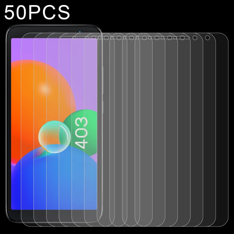 50 pellicole in vetro temperato da 0,26 mm 9H 2,5D, For Huawei Enjoy 50 Plus (50 PCS), For Alcatel 1 Ultra (50 PCS), For TCL 403 (50 PCS)