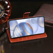idewei Custodia in pelle a vibrazione orizzontale Crazy Horse Texture con supporto e slot per carte e portafoglio, For Huawei Honor 30
