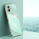 Custodia per telefono in TPU con bordo in oro con placcatura 6D XINLI, For vivo S15 Pro, For vivo T2x, For vivo V25