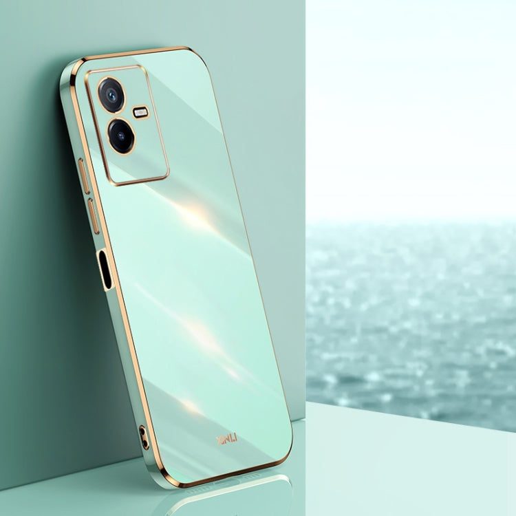 Custodia per telefono in TPU con bordo in oro con placcatura 6D XINLI, For vivo S15 Pro, For vivo T2x, For vivo V25