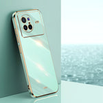 Custodia per telefono in TPU con bordo in oro con placcatura 6D XINLI, For vivo X80, For vivo X80 Pro, For vivo X90 5G