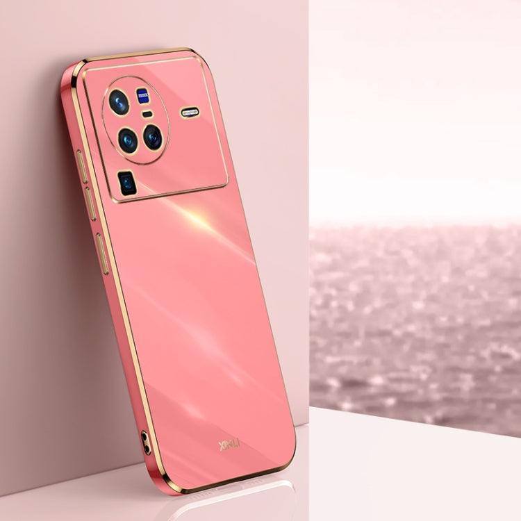 Custodia per telefono in TPU con bordo in oro con placcatura 6D XINLI, For vivo X80, For vivo X80 Pro, For vivo X90 5G