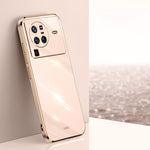 Custodia per telefono in TPU con bordo in oro con placcatura 6D XINLI, For vivo X80, For vivo X80 Pro, For vivo X90 5G
