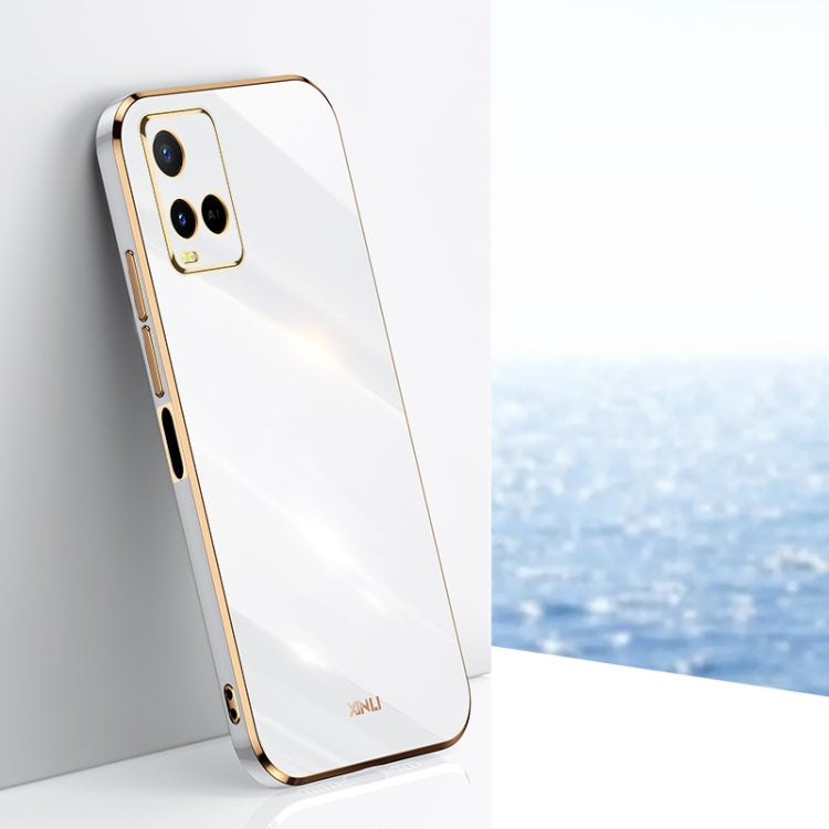 Custodia per telefono in TPU con bordo in oro con placcatura 6D XINLI, For vivo Y32 4G, For vivo Y33s Global, For vivo Y35 4G