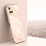Custodia per telefono in TPU con bordo in oro con placcatura 6D XINLI, For vivo Y32 4G, For vivo Y33s Global, For vivo Y35 4G