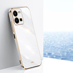 Custodia per telefono in TPU con bordo in oro con placcatura 6D XINLI, For vivo Y32 4G, For vivo Y33s Global, For vivo Y35 4G