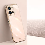 Custodia per telefono in TPU con bordo in oro con placcatura 6D XINLI, For vivo Y32 4G, For vivo Y33s Global, For vivo Y35 4G