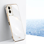 Custodia per telefono in TPU con bordo in oro con placcatura 6D XINLI, For vivo Y55s 5G, For vivo Z5x, For vivo Y33s