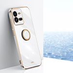 XINLI custodia per telefono in TPU elettrolitico con bordo dritto 6D con supporto per anello, For vivo iQOO 9, For vivo iQOO 10, For vivo iQOO 10 Pro