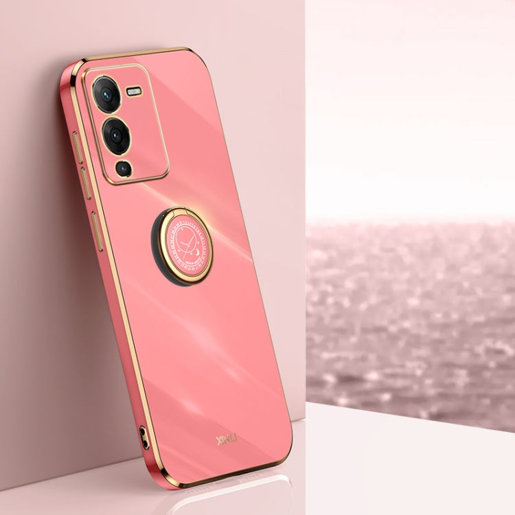 XINLI custodia per telefono in TPU elettrolitico con bordo dritto 6D con supporto per anello, For vivo S15, For vivo S15e, For vivo S15 Pro