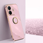 XINLI custodia per telefono in TPU elettrolitico con bordo dritto 6D con supporto per anello, For vivo S15, For vivo S15e, For vivo S15 Pro