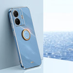 XINLI custodia per telefono in TPU elettrolitico con bordo dritto 6D con supporto per anello, For vivo S15, For vivo S15e, For vivo S15 Pro