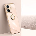 XINLI custodia per telefono in TPU elettrolitico con bordo dritto 6D con supporto per anello, For vivo S15, For vivo S15e, For vivo S15 Pro