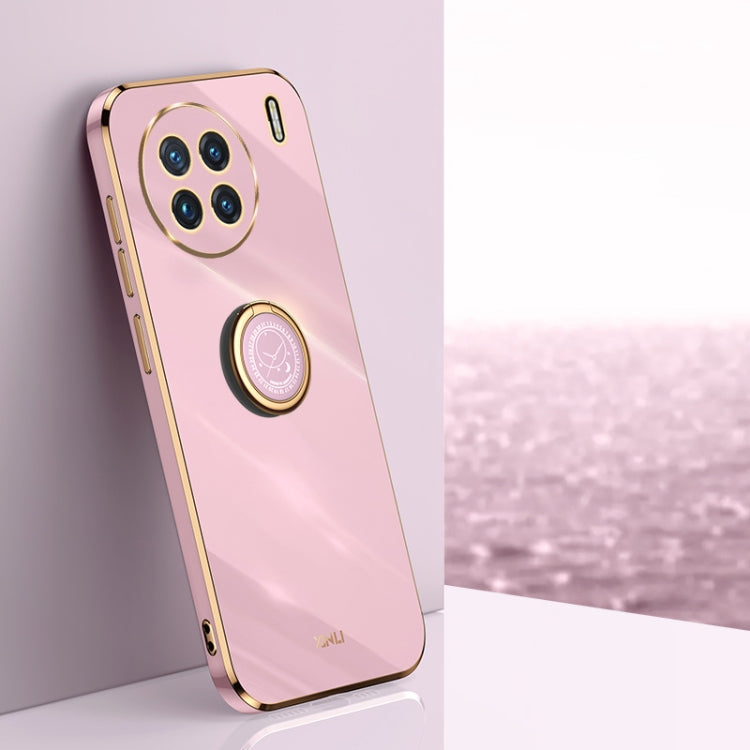 XINLI custodia per telefono in TPU elettrolitico con bordo dritto 6D con supporto per anello, For vivo X80 Pro, For vivo X90 5G, For vivo X90 Pro 5G