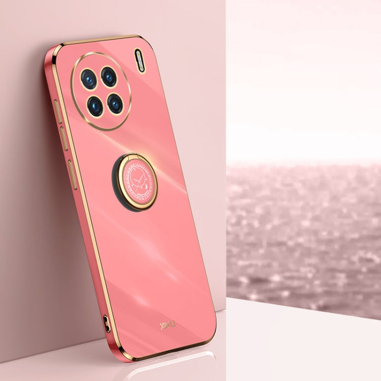 XINLI custodia per telefono in TPU elettrolitico con bordo dritto 6D con supporto per anello, For vivo X80 Pro, For vivo X90 5G, For vivo X90 Pro 5G