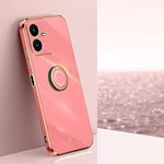 XINLI custodia per telefono in TPU elettrolitico con bordo dritto 6D con supporto per anello, For vivo Y16 4G, For vivo Y22s, For vivo Y32 4G